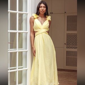 Madara Laced Back Ruffle Dress
Yellow